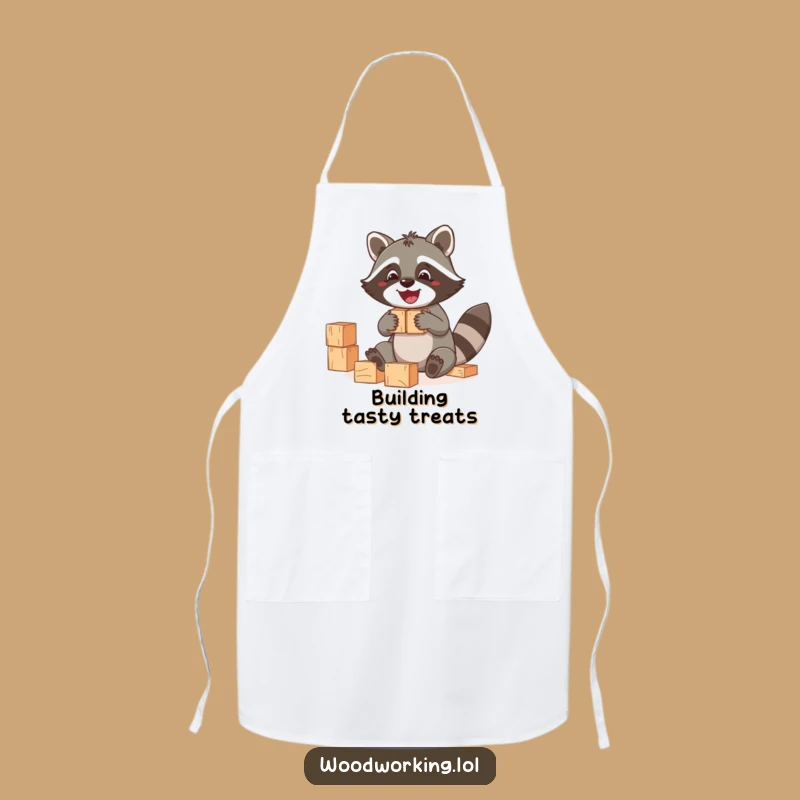 Funny Raccoon Blocks Apron: Create in fun with this playful builder's funny gift.