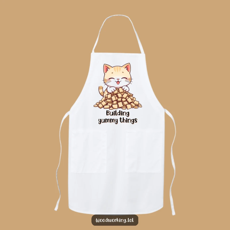 Funny Cat Wood Collector Apron: Craft with Care with a Piling Cat