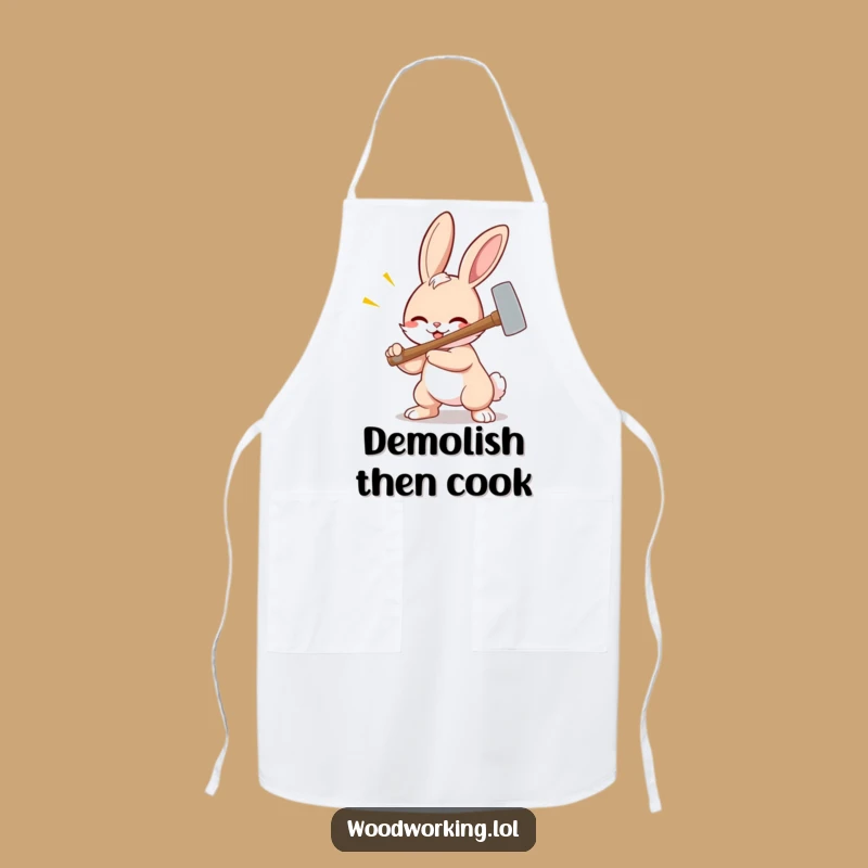 Funny Bunny Hammer Apron - Hilarious Cartoon Chef Gift!