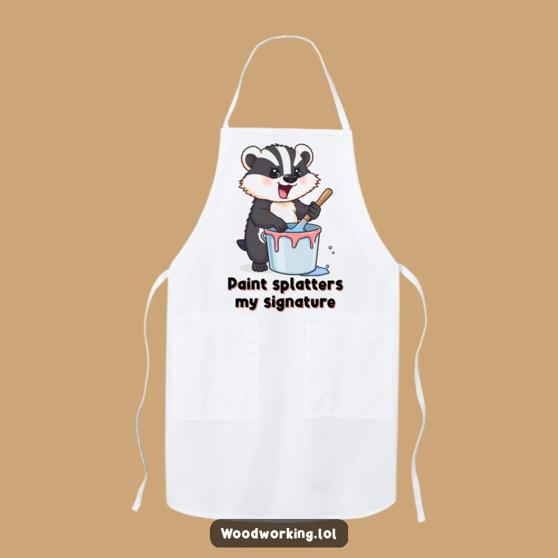 Funny Badger Artist Apron: Keep Clean While Stirring Up Creative Fun