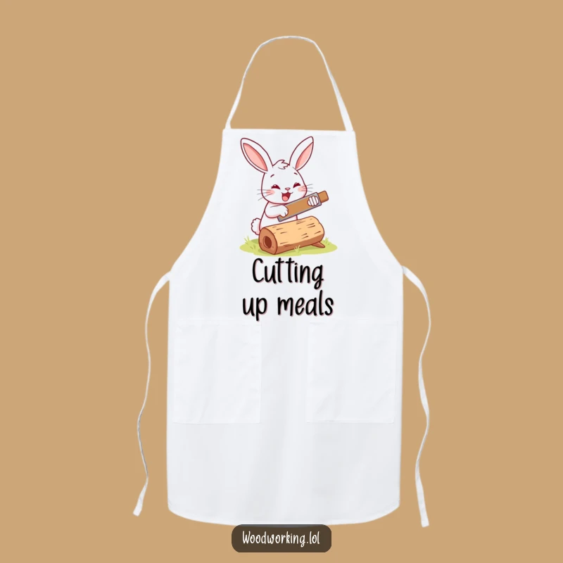 Funny Bunny Woodworker Apron: Saw Your Way to a Clean Kitchen!