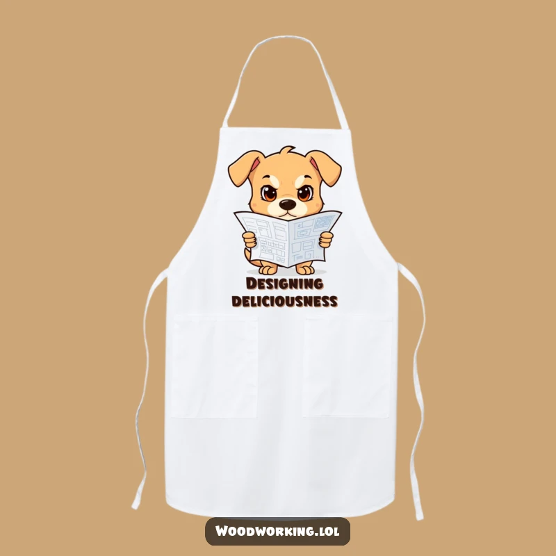 Funny Dog Blueprint Apron: Cook up a storm with this determined dog's design, a funny gift.