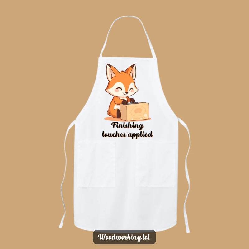 Funny Fox Sanding Apron: Chef's Humorous Gear for Crafty Woodworkers