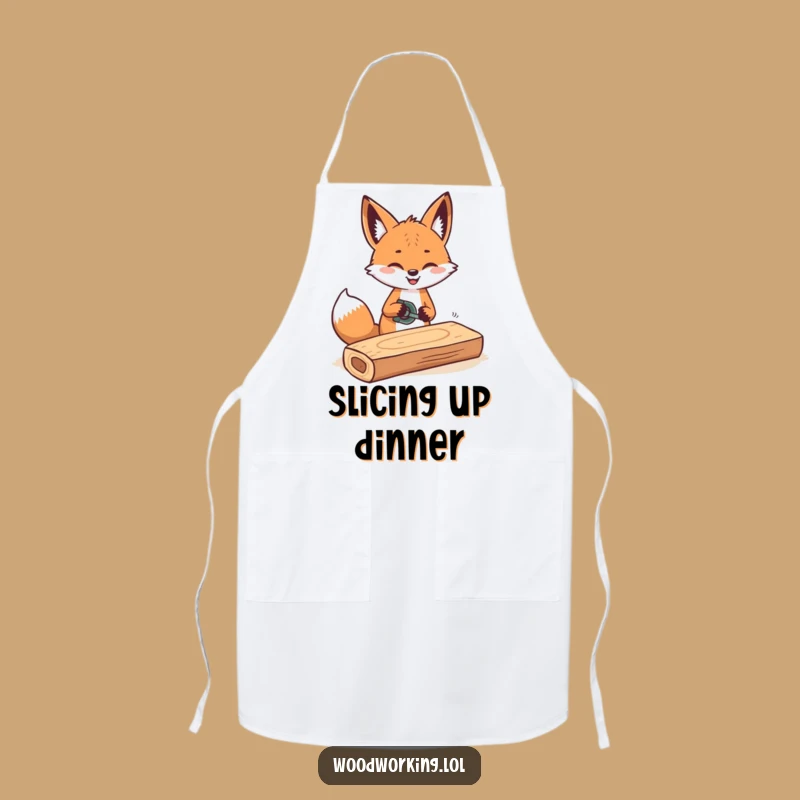 Funny Fox Sawing Wood Apron: Hilarious Protection for DIY Masters