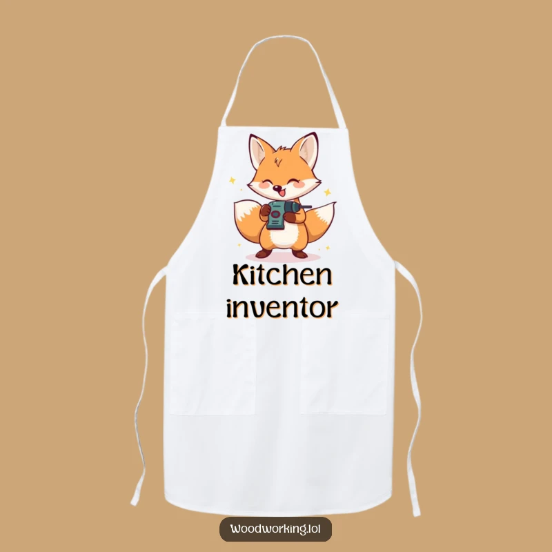 Funny Fox Apron: Drilling Chef - Energetic DIY Gift