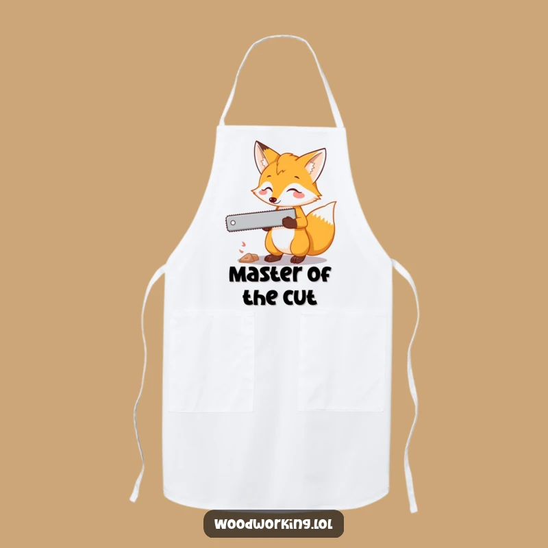 Funny Fox Saw Apron: Plan Your Culinary Cuts with Hilarious Precision