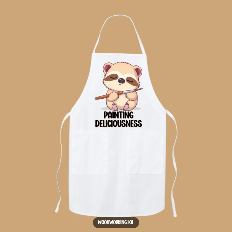 Funny Sloth Artist Apron: Paint with Patience & Panache!