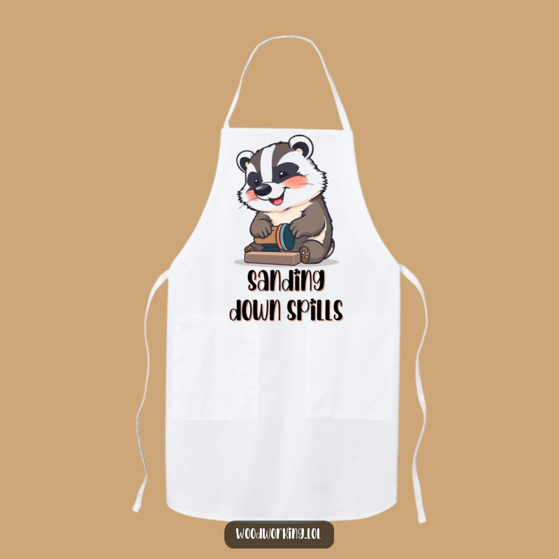 Funny Badger Sander Apron: Work in style with this happy craftsman's funny gift.