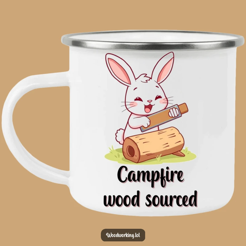 Funny Bunny Woodworker Camping Mug: Happy Trails and DIY!