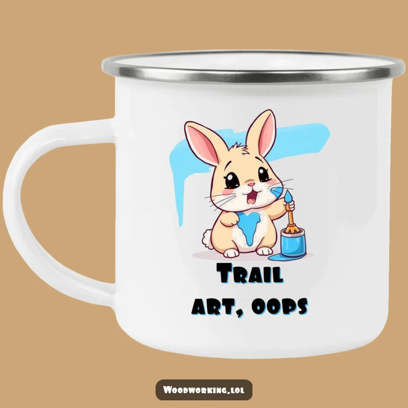 Funny Rabbit Paint Camping Mug: Whimsical Humor for Outdoor Artists