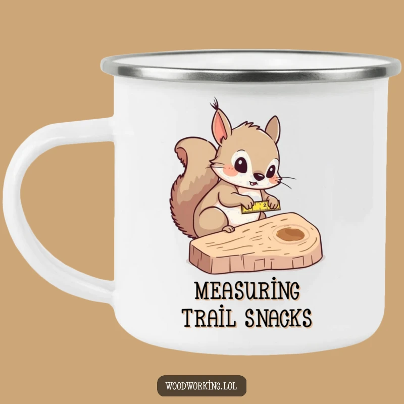 Funny Squirrel Measurer Camping Mug: Precision Outdoors!