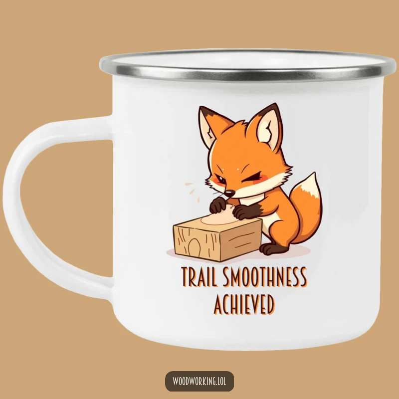 Funny Determined Fox Sander Camping Mug - Durable Focus for Outdoor Projects