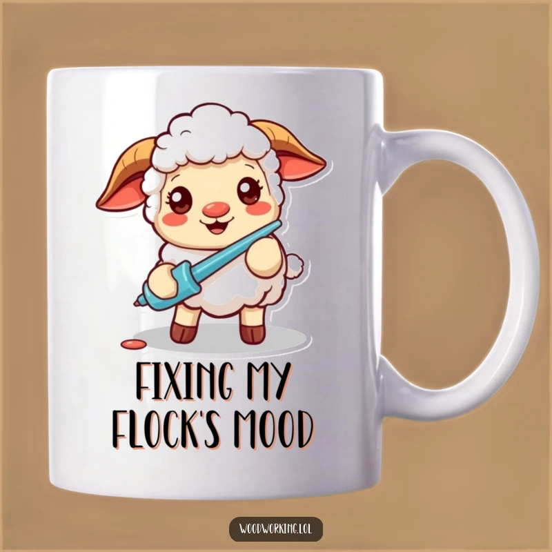 Funny Cheery Sheep Screwdriver Mug A Focused and Cheerful Gift for DIY Lovers