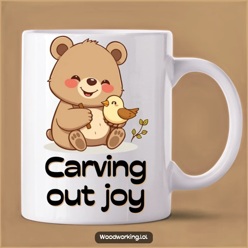 Funny Bear Woodcarving Mug: Proud Creations for Your Coffee!