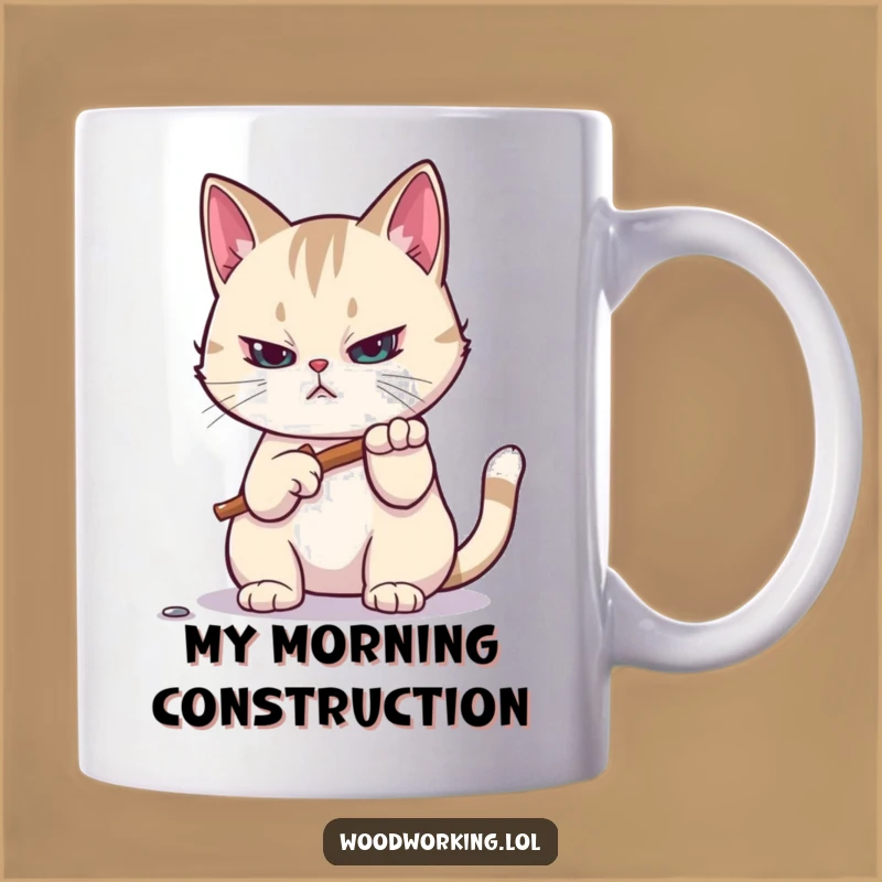 Funny Cat Builder Mug: Hammer Time Humor, Perfect Gift