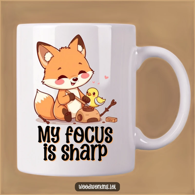 Funny Fox Carving Mug: A Whimsical Handmade Gift for Crafty Coffee Lovers