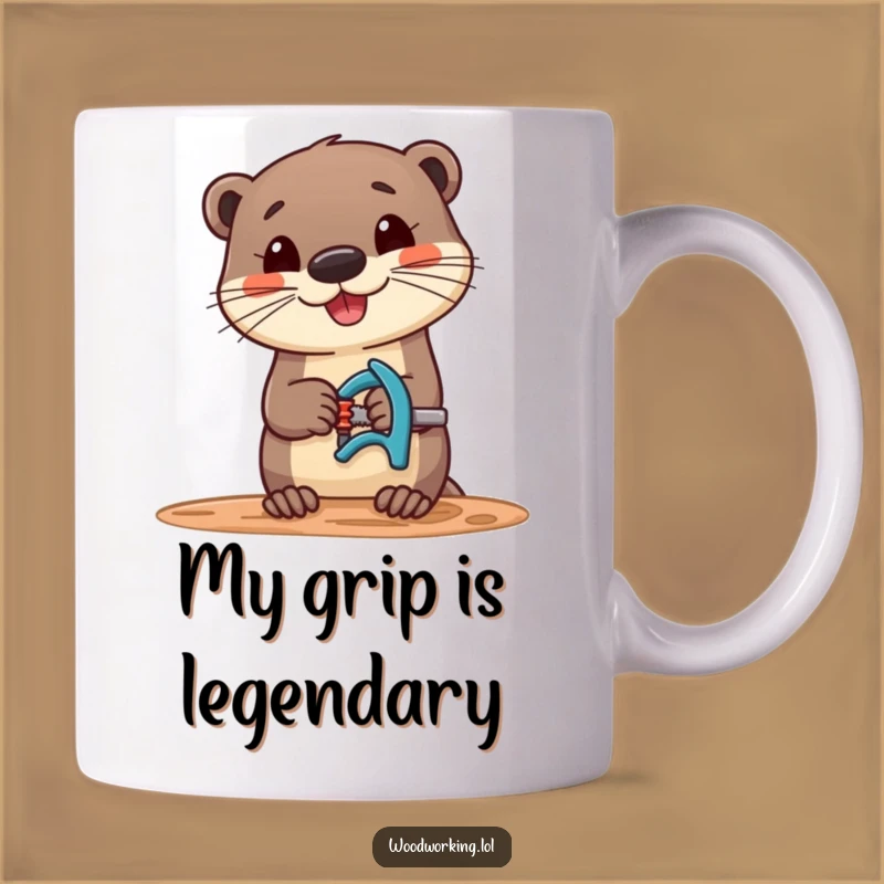 Funny Otter Woodworking Mug: Cheerful Craftsman Gift for DIY Enthusiasts