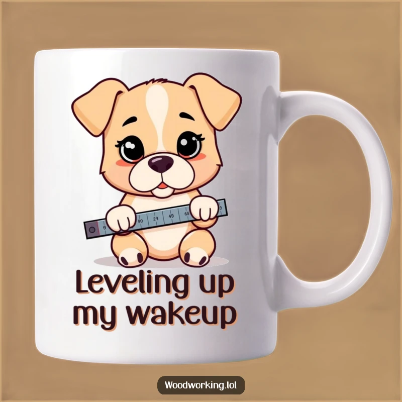 Funny Puppy Level Mug - Serious Cartoon Gift for DIY Dog Lovers!