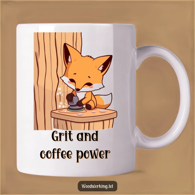Funny Fox Carpenter Mug: Determined Artisan Gift for Woodworking Enthusiasts!