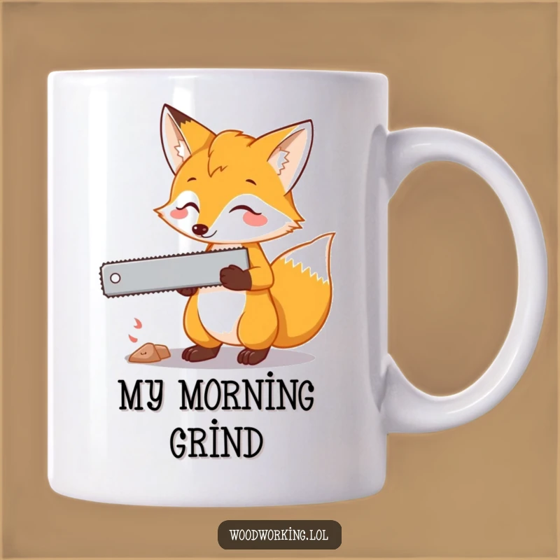 Funny Fox Saw Mug: Planning Mischief Makes a Hilarious Gift