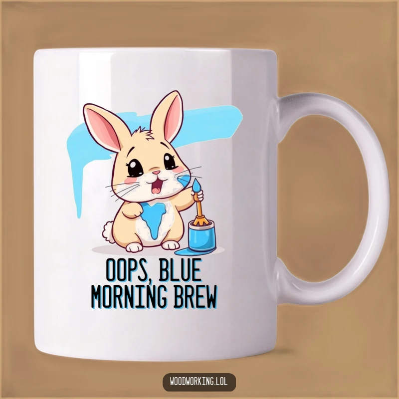 Funny Rabbit Painting Mug: Hilarious Art Mishap Gift for Art Lovers