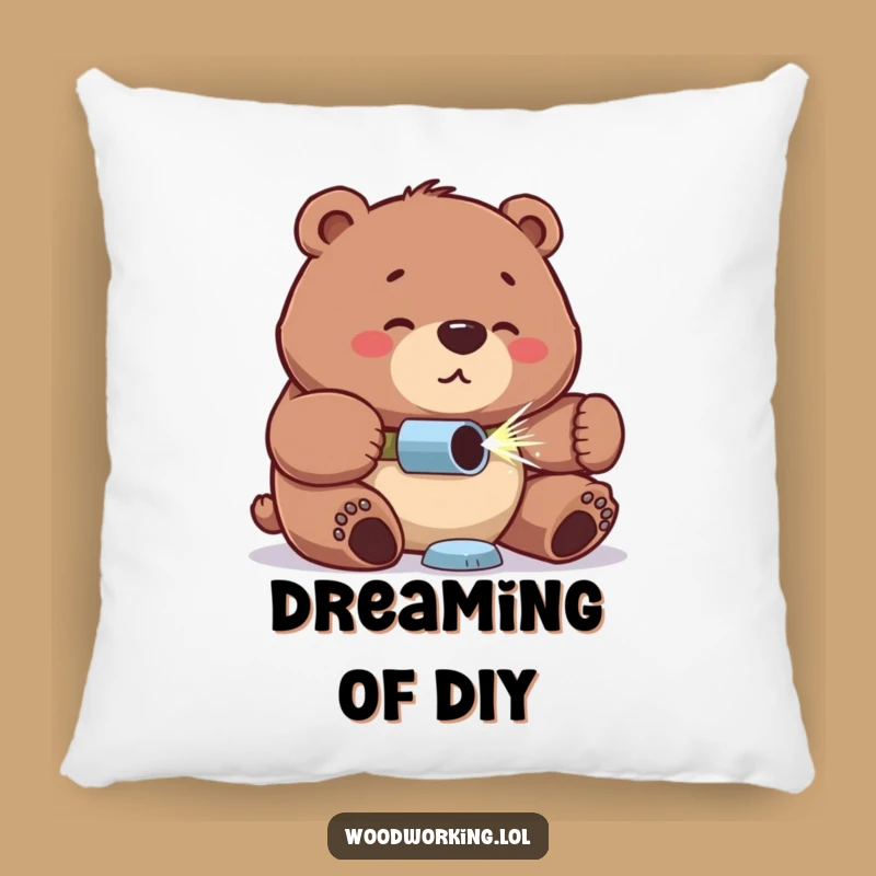 Funny Bear Builder Pillow: Rest Your Head on Focus