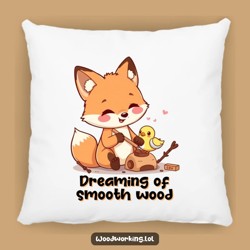 Funny Fox Carving Pillow: Snuggle Up with Craftsmanship and Cozy Humor