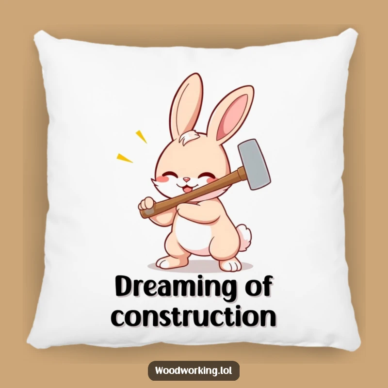 Funny Bunny Hammer Pillow - Comfy Cartoon Accent for Laughs!