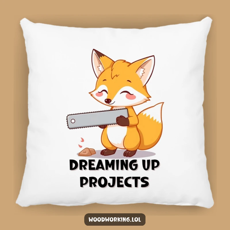 Funny Fox Saw Pillow: Cozy Up with Cunning Plans and Adorable Comfort