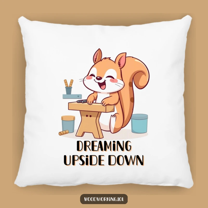 Funny Giggling Squirrel Pillow: Cuddle with Upside-Down Fun and Cozy Gift