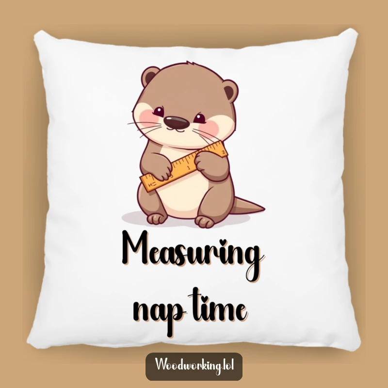 Funny Otter Measuring Pillow: Rest Your Head on Crafty Comfort!