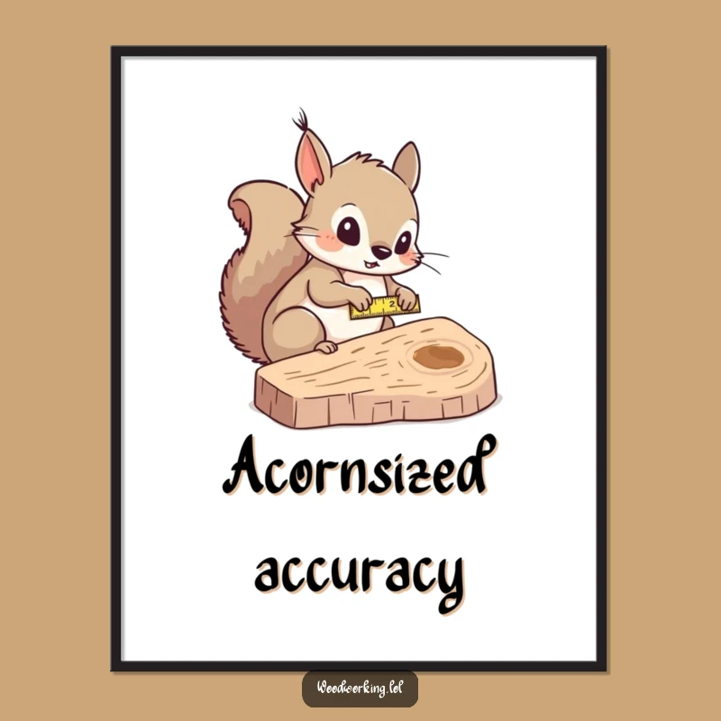 Funny Squirrel Measurer Digital Art Print: Precise Humor for Walls!