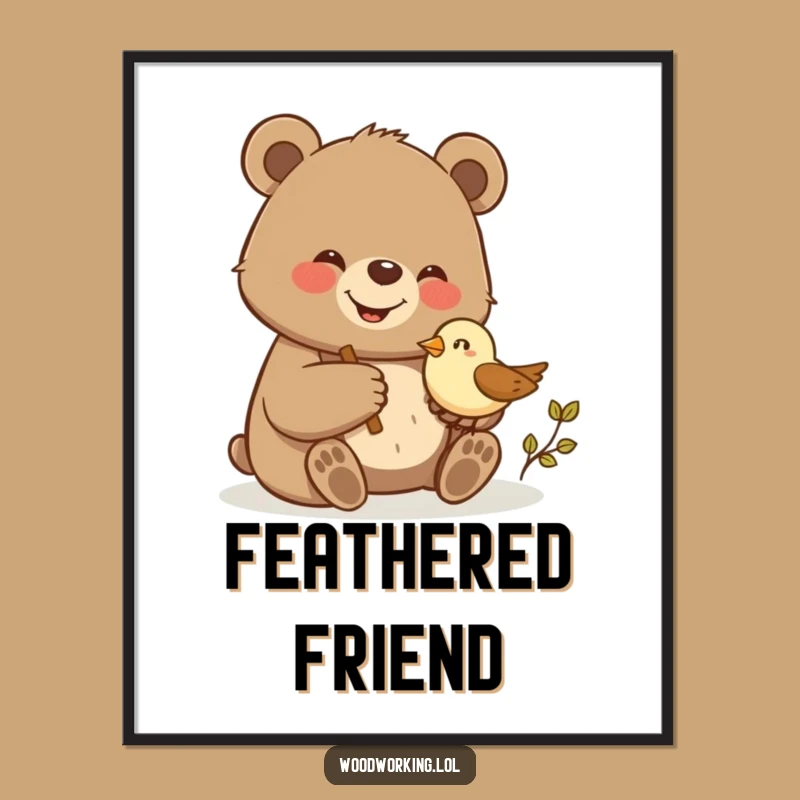 Funny Bear Woodcarving Digital Art: Craft Your Perfect Decor!