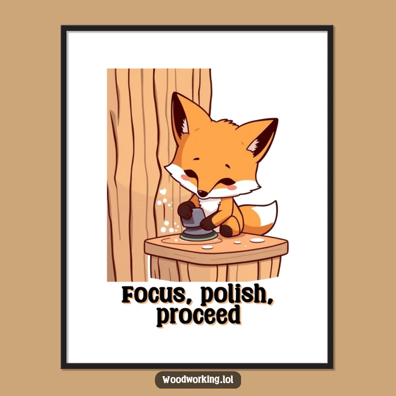 Funny Fox Carpenter Digital Art Print: Bring Focused DIY Art Home!