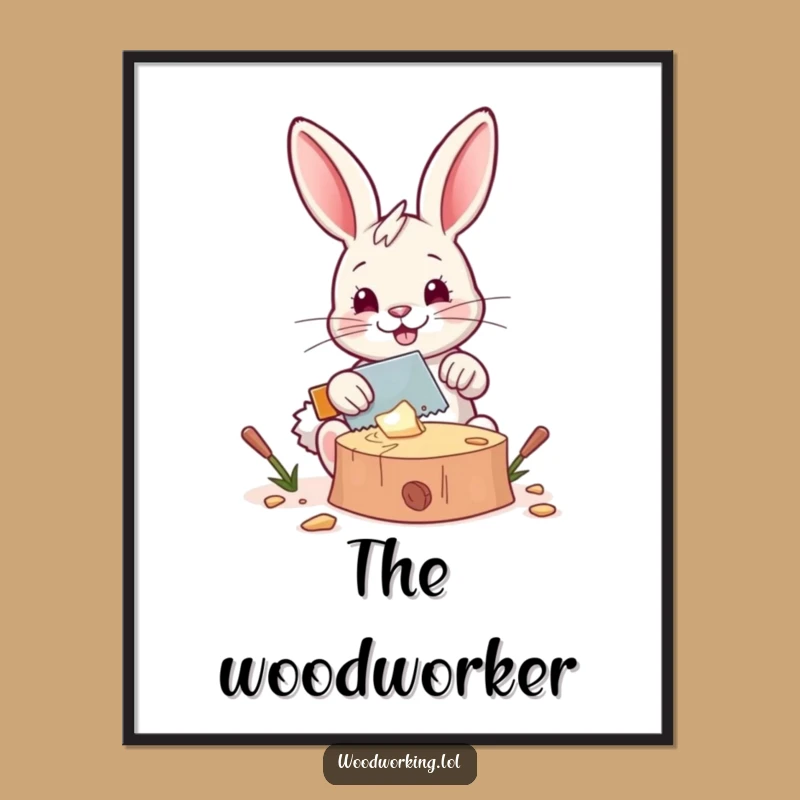 Funny Bunny DIY Digital Art: Printable Woodworking Decor, Hilarious Gift