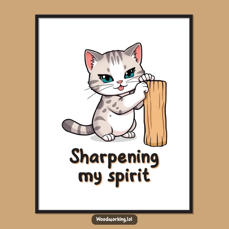 Funny Cat Claw Sharpener Digital Art: Instant Fierce Decor!