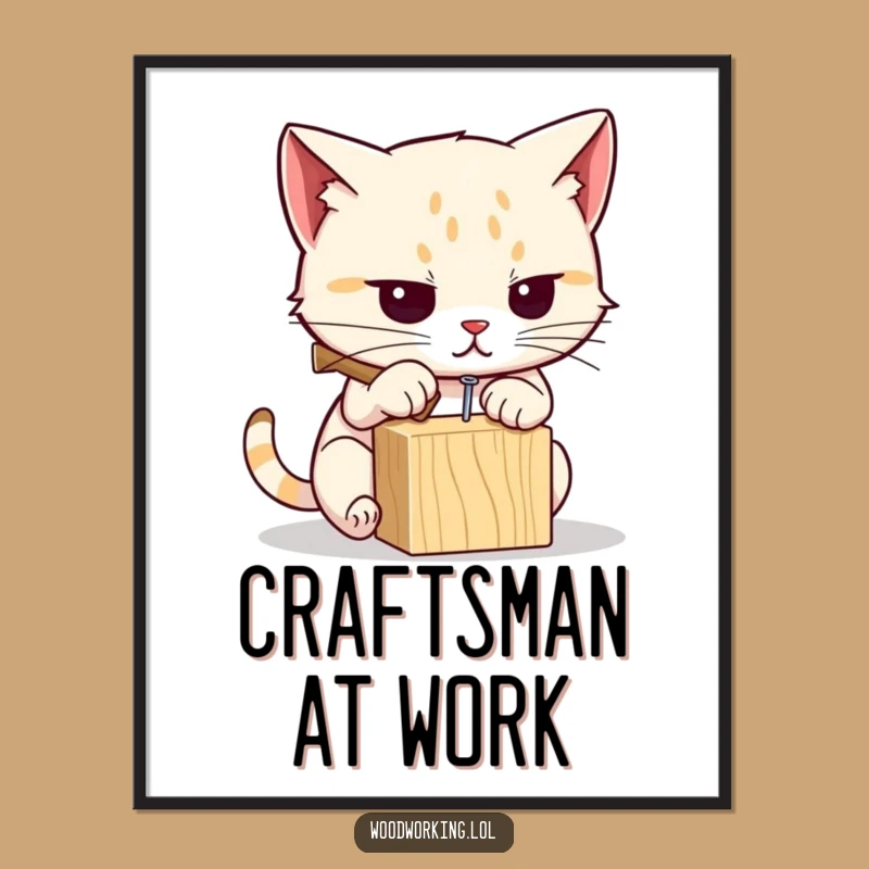 Funny Cat Hammering Digital Art: Hilarious DIY Decor for Your Walls