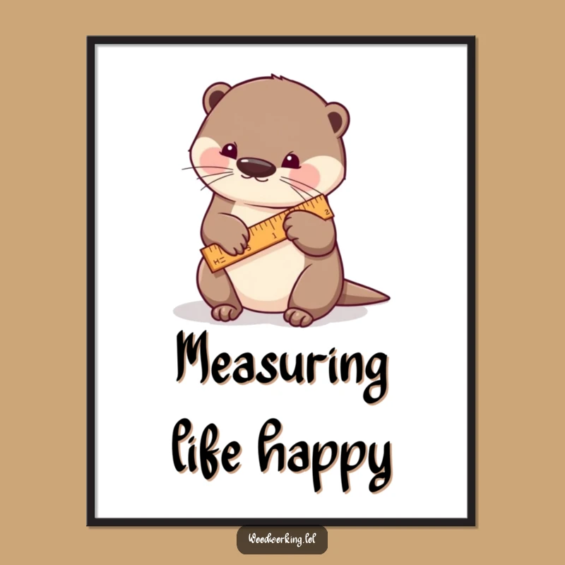 Funny Otter Measuring Digital Art: Instant DIY Decor!