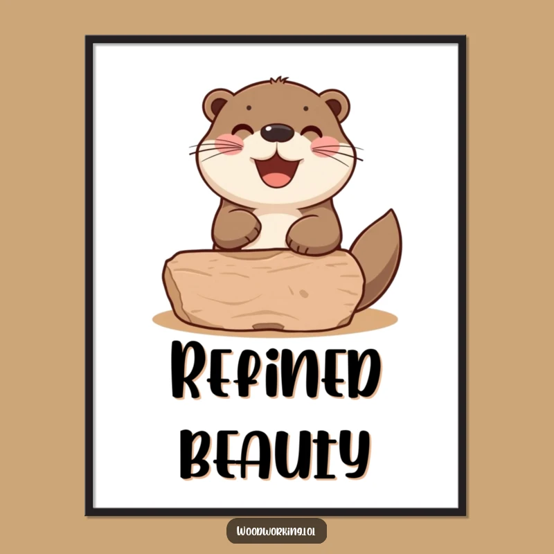 Funny Otter Woodworking Digital Art: Craft Your Perfect Decor!