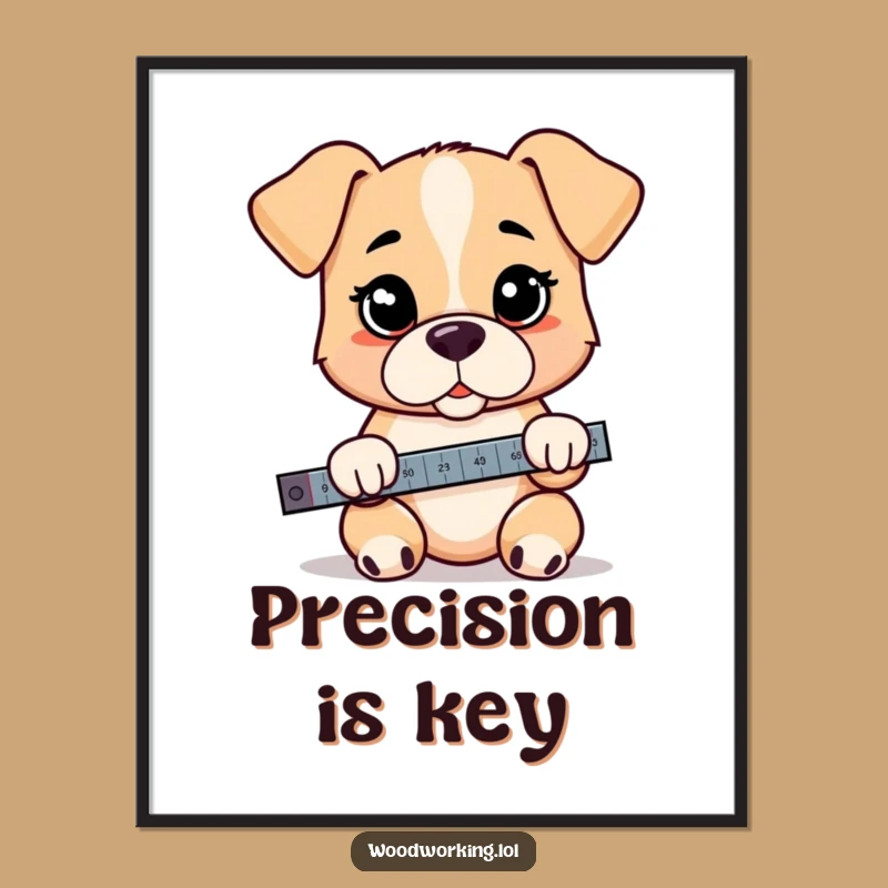 Funny Puppy Level Digital Art - Serious Cartoon Decor Print!