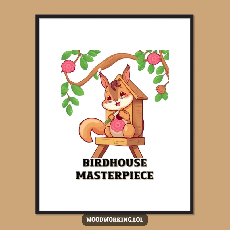 Funny Squirrel Painter Digital Art - Cheerful & Vibrant Decor Gift!