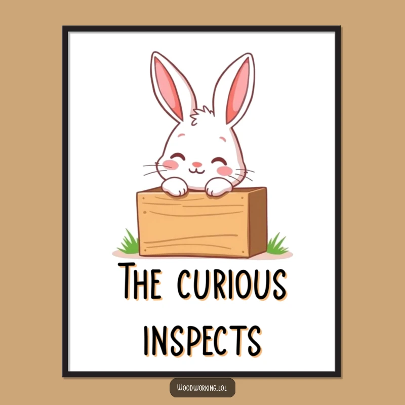 Funny Curious Bunny Toolbox Digital Art - Exciting Wall Decor Gift