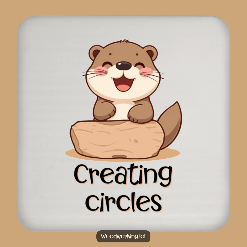 Funny Otter Woodworking Drink Coaster: Protect Surfaces, Craft Style!