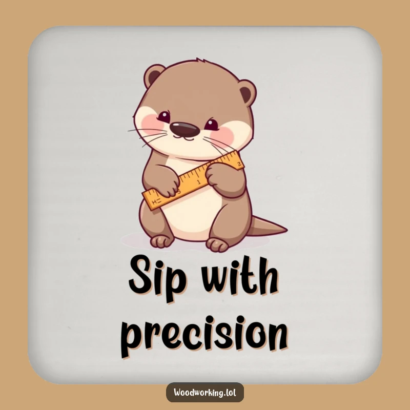 Funny Otter Measuring Coaster: Protect Surfaces with Precision!