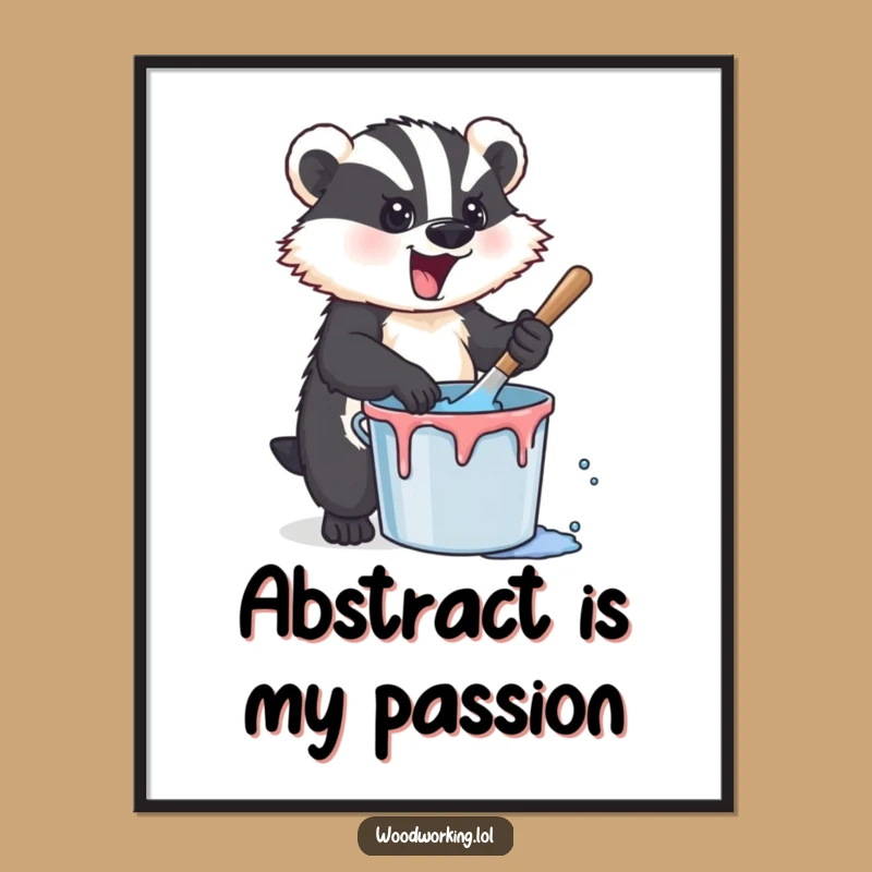 Funny Badger Art Poster: Vibrant Wall Art for a Dose of Creative Humor