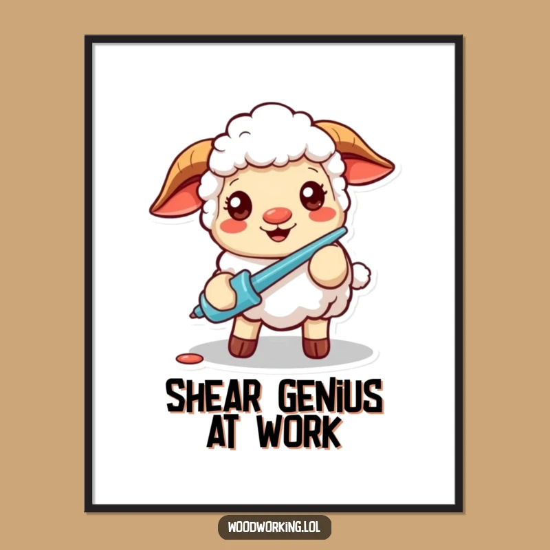 Funny Cheery Sheep Screwdriver Poster Inspirational Humor for Your Wall Art