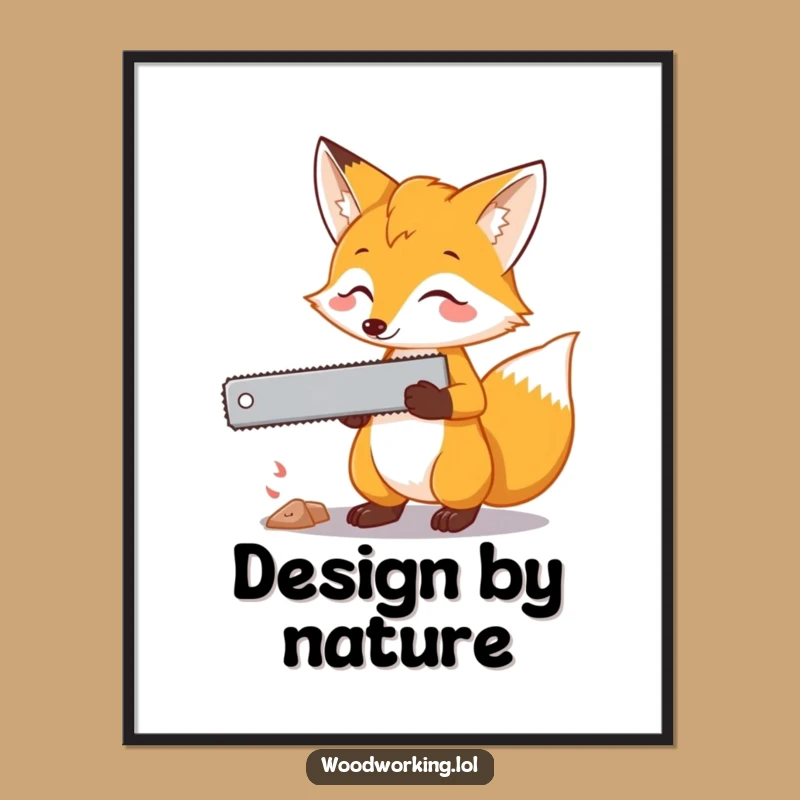 Funny Fox Saw Poster: Decorate with Cunning Plans and Hilarious Charm