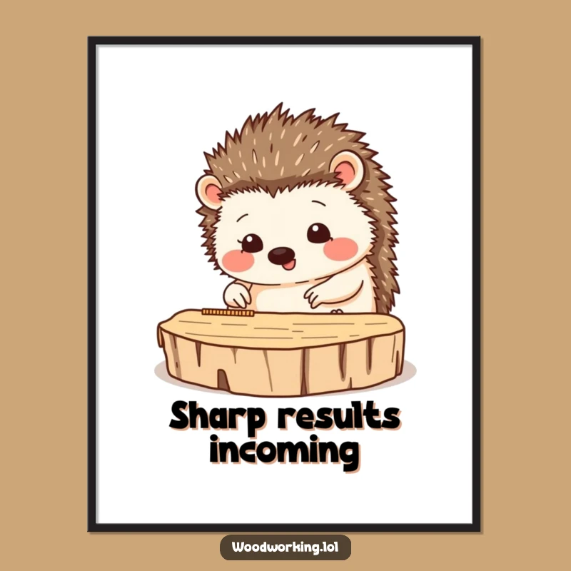 Funny Hedgehog Poster: Careful Measurement - Humorous Wall Art