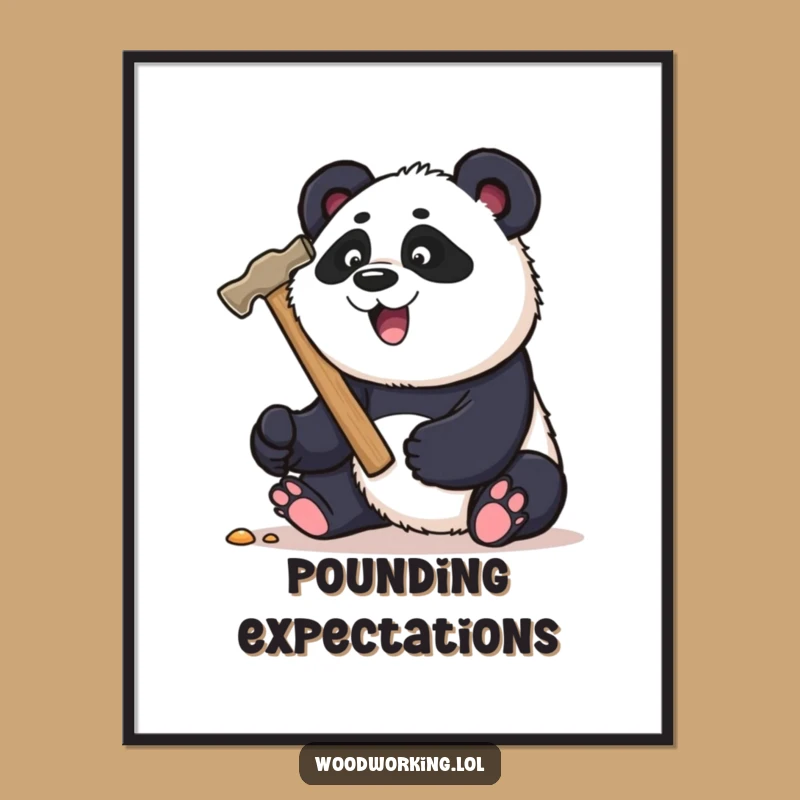 Funny Panda Carpenter Poster: Make a Statement with DIY Art!