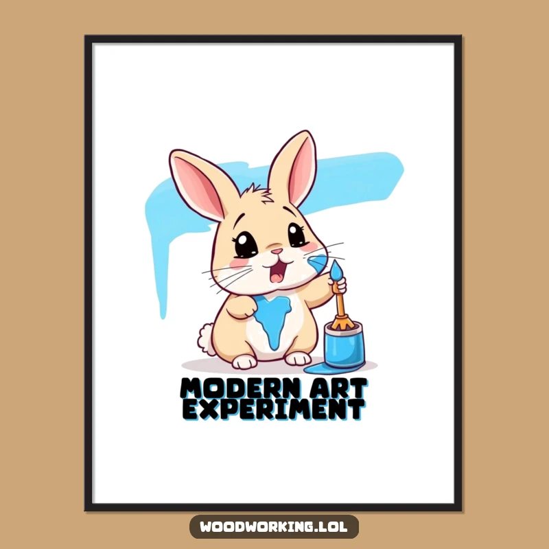 Funny Rabbit Painting Poster: Hilarious Wall Art for Art Enthusiasts
